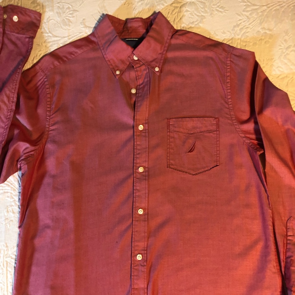 Men’s Nautica button down shirt. Nantucket Red. M